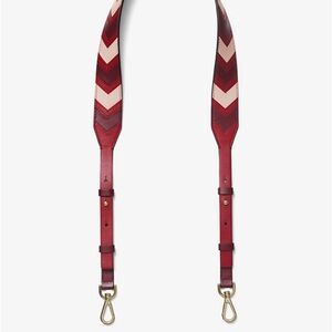NWT Michael Kors Chevron Tricolor Maroon Leather Shoulder Strap